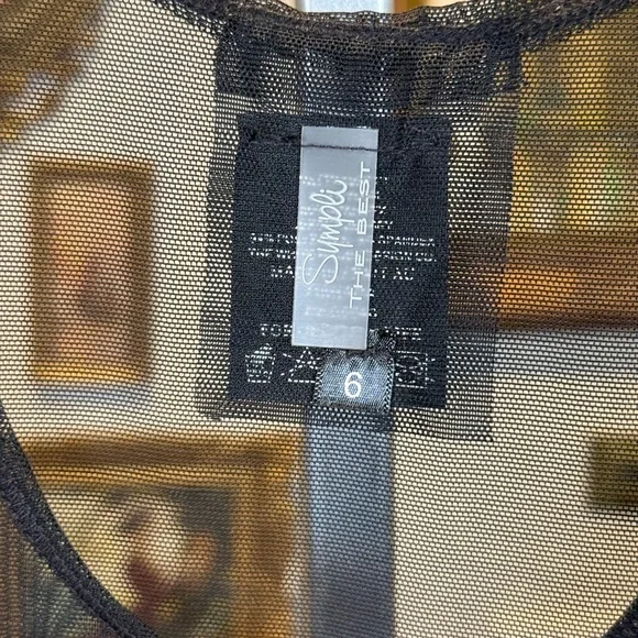 Sympli Black Mesh Overlay Tank Tunic Dress - White House Design - Picture 13 of 14